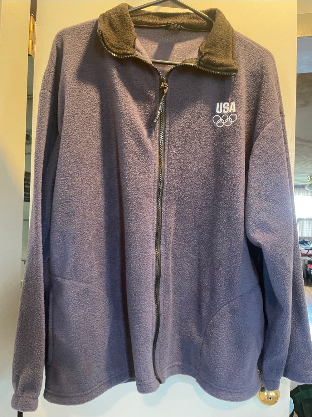 Olympic Navy Fleece Full-Zip Jacket size Large